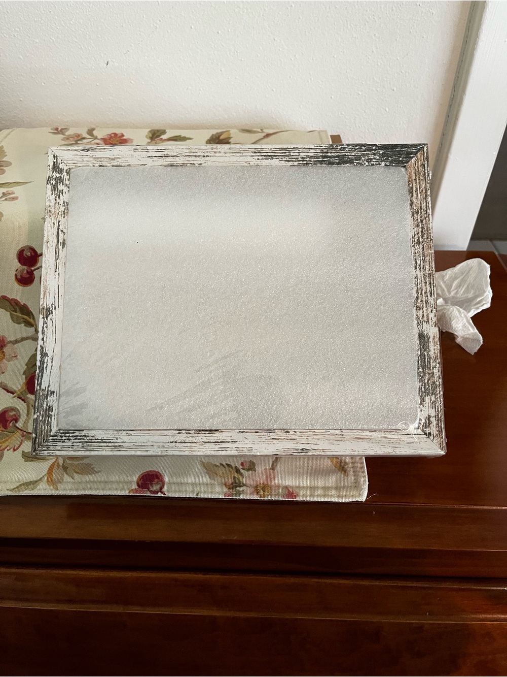 Distressed White Wood Shadow Box